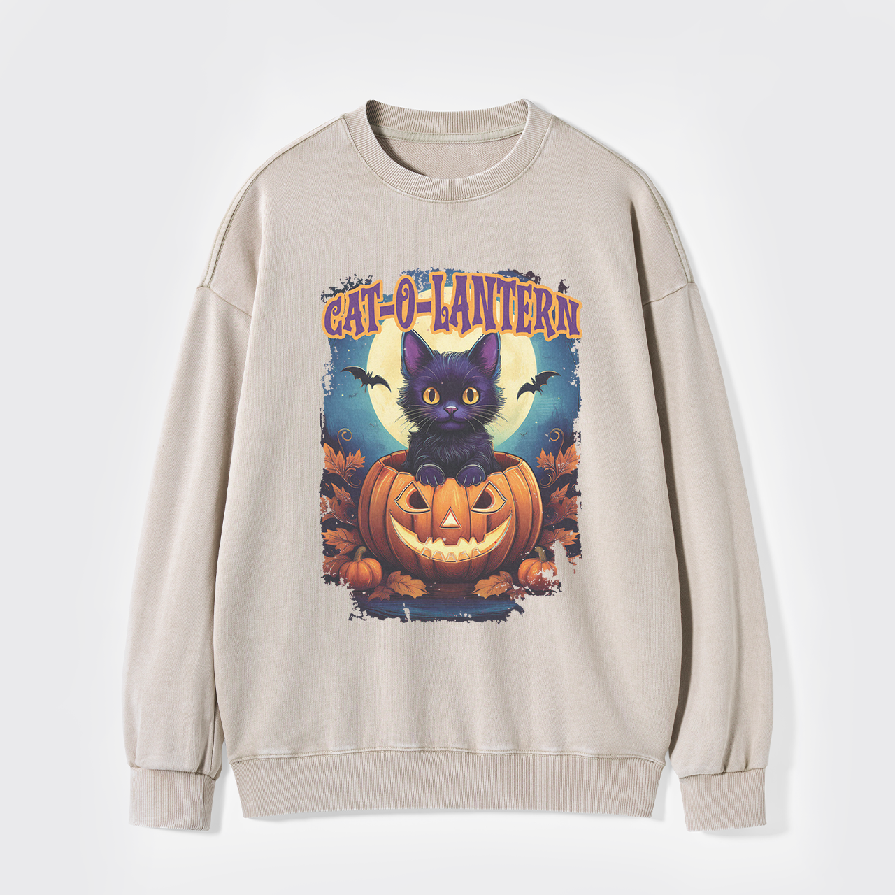 Cat-O-Lantern Washed Sweatshirts