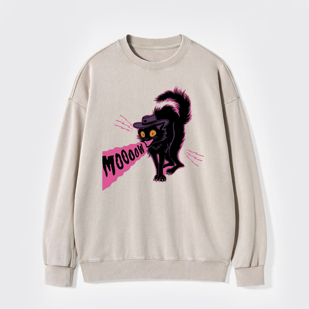 Halloween Scary Moooow Washed Sweatshirts