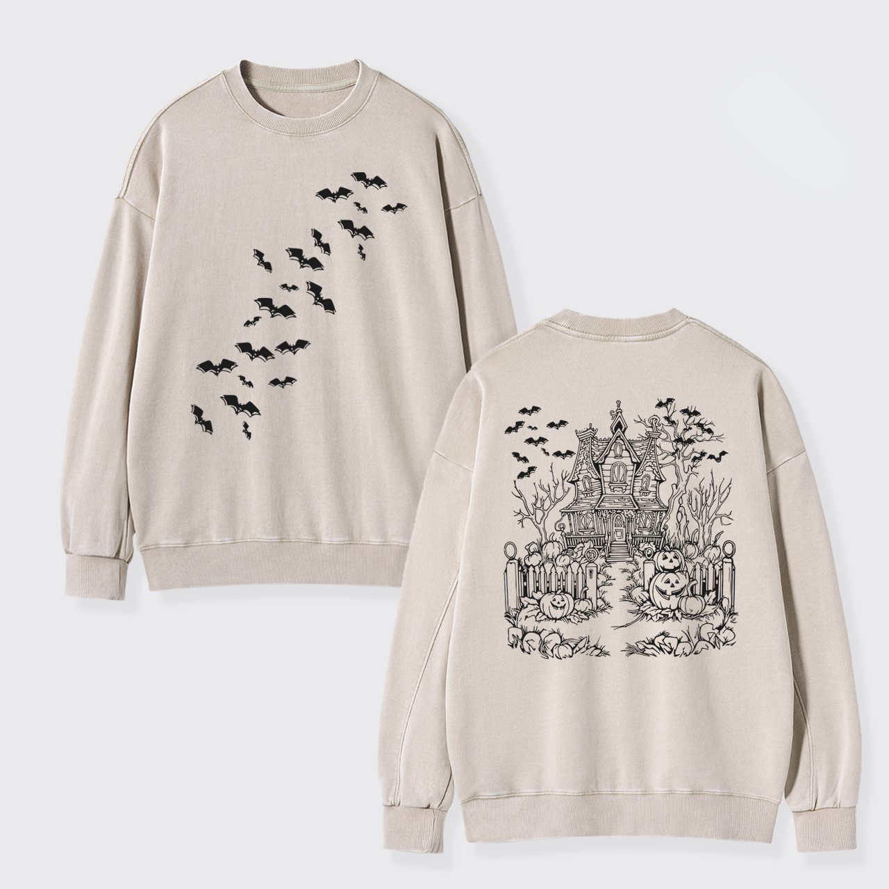 Haunted House,Welcome To Your Presence Washed Sweatshirts
