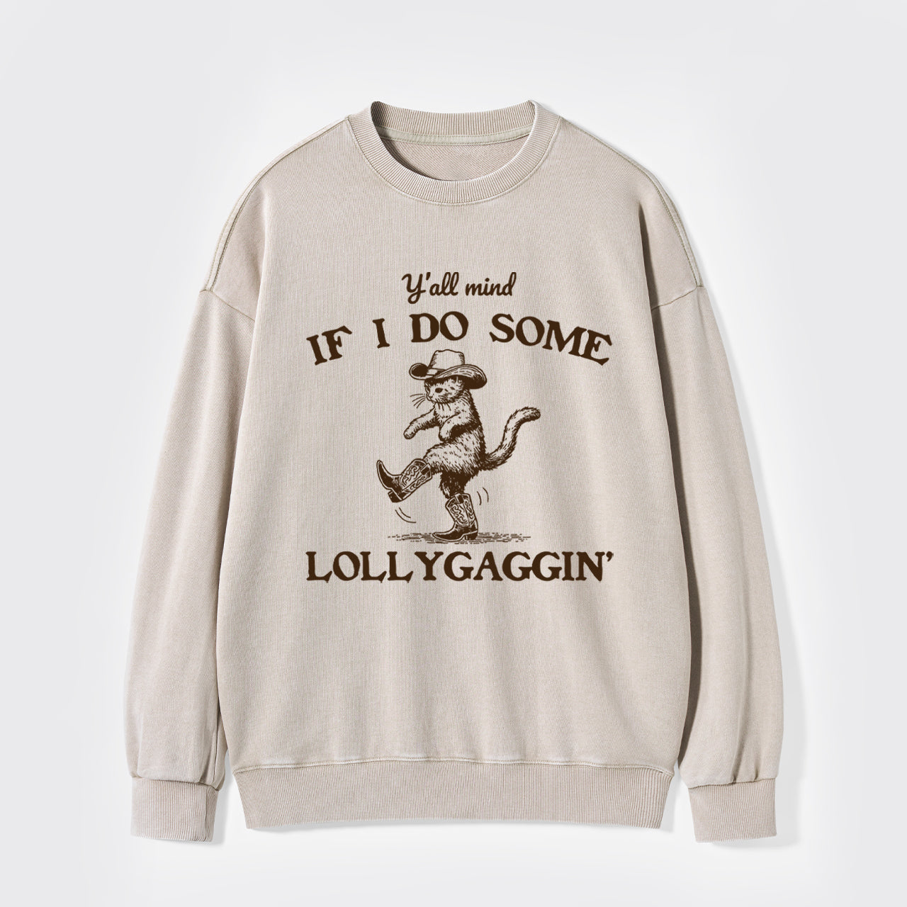 Sneaky Cowboy Cat Washed Sweatshirts