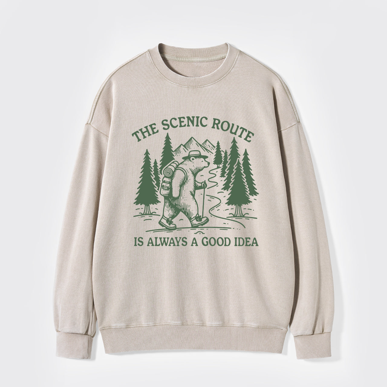 The Scenic Route Is Always A Good Idea Washed Sweatshirts