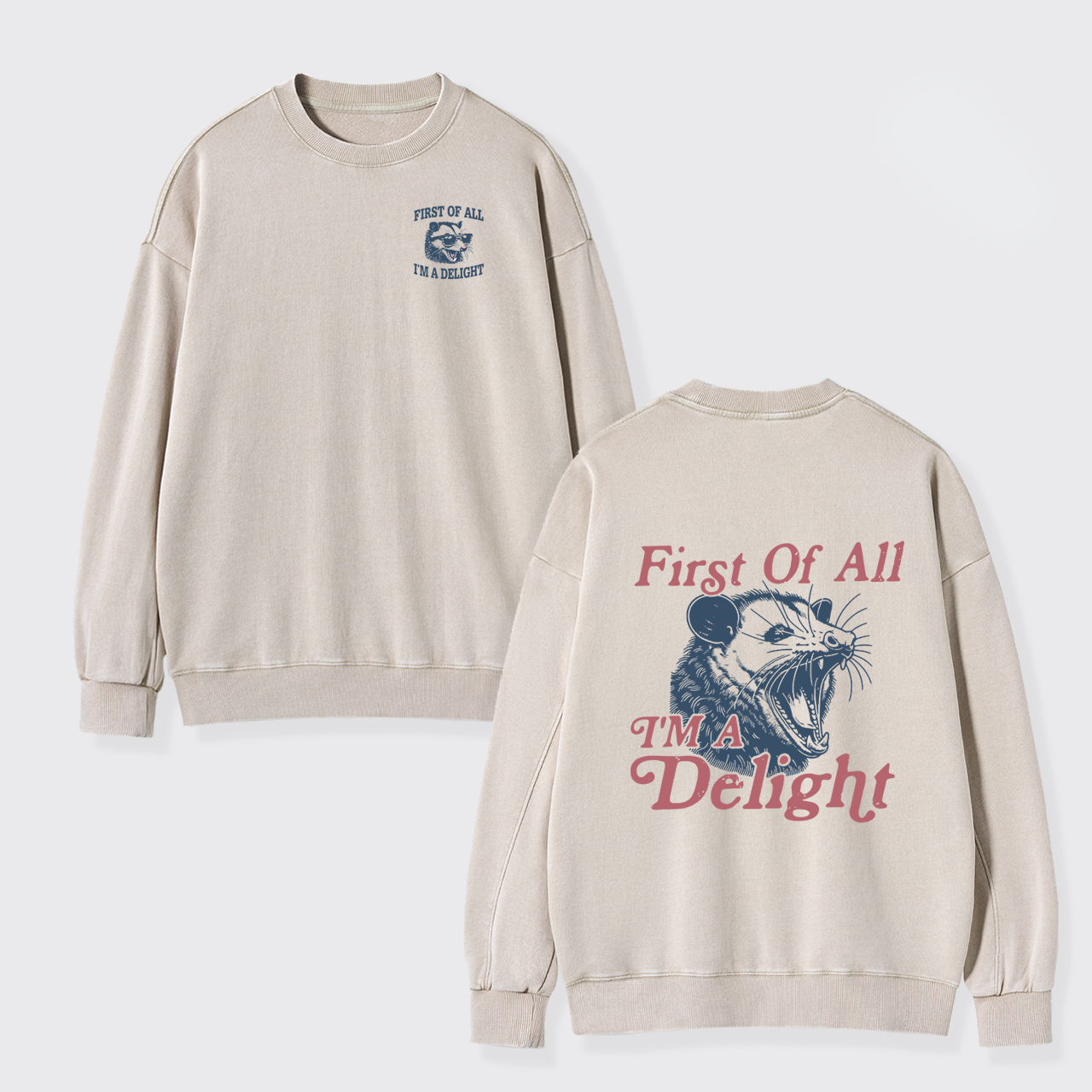 I'm A Delight Washed Sweatshirts