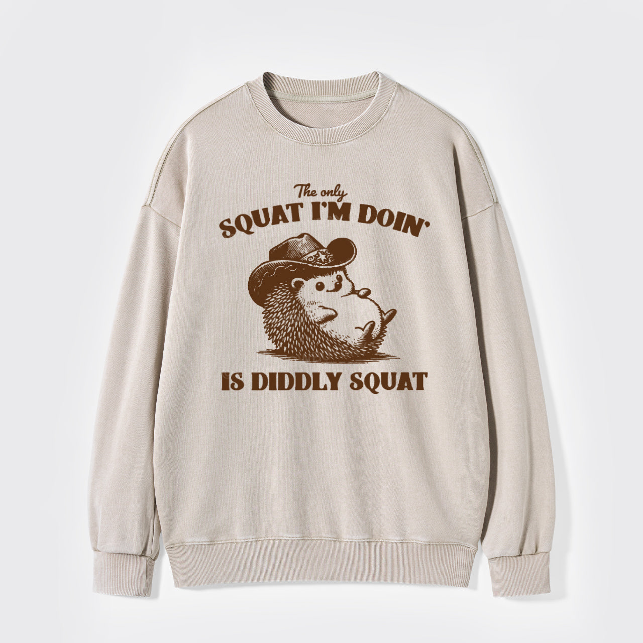 The Only Squat I'm Doing,Is Diddly Squat Washed Sweatshirts