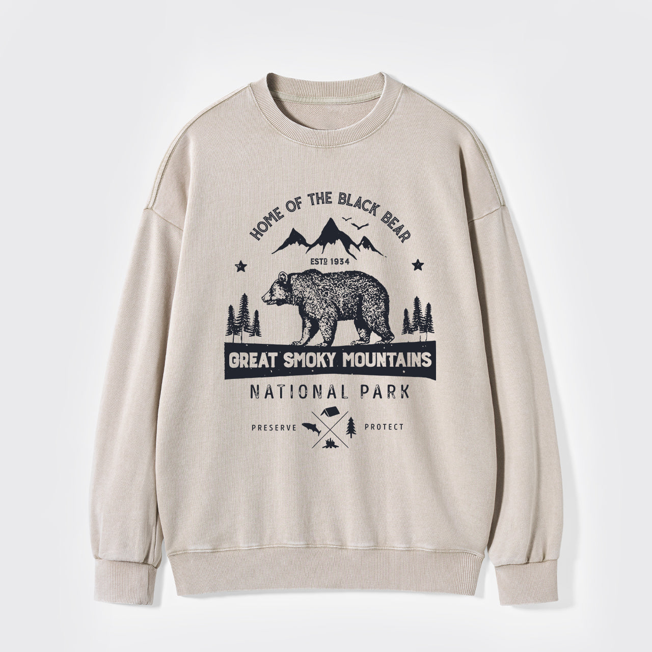 Great Smoky Mountains Home Of The Black Bear Washed Sweatshirts