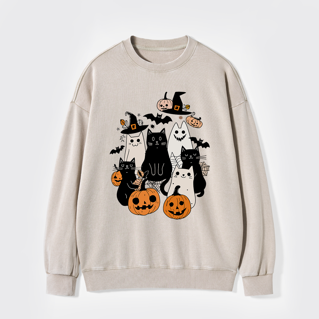 Halloween Cute Ghost Boo Washed Sweatshirts