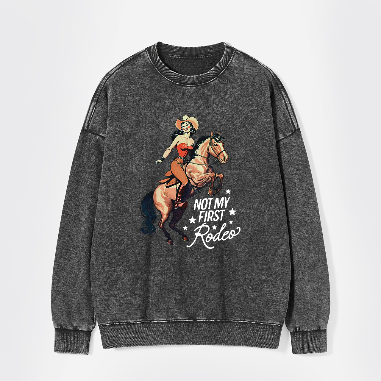Retro Rodeo Cowgirl Washed Sweatshirts