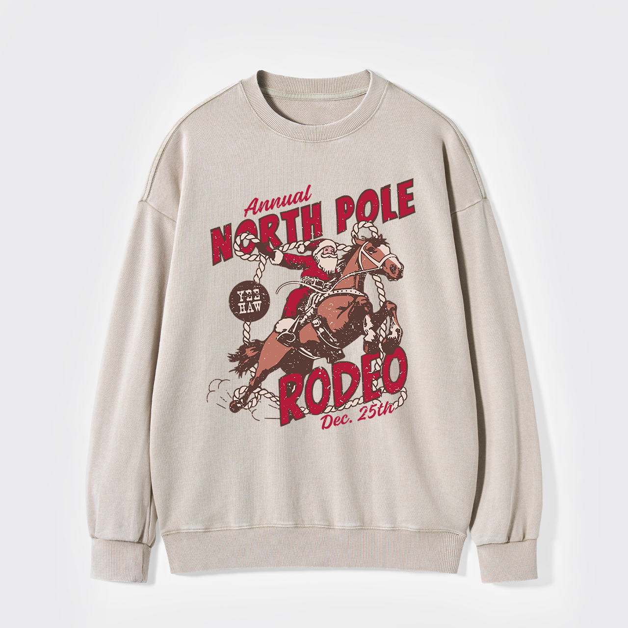 North Pole Rodeo Crewneck Washed Sweatshirts