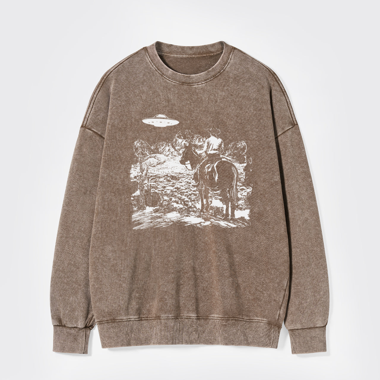 There's A UFO Washed Sweatshirts