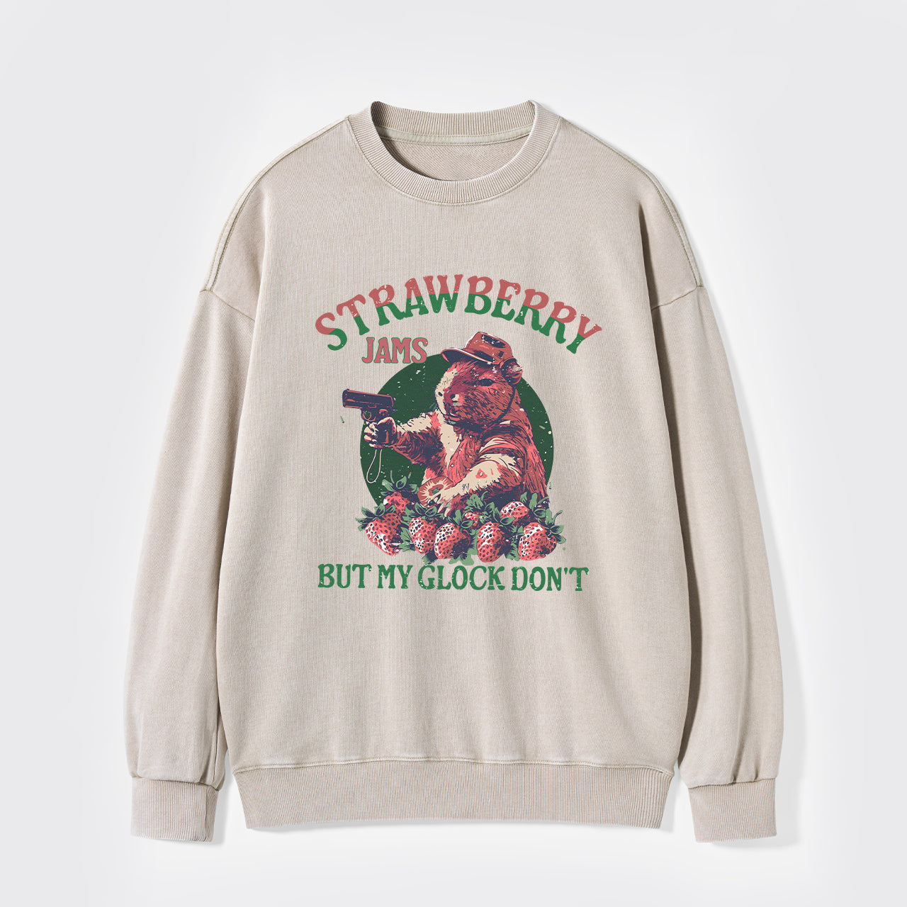 Strawberry Jams But My Glock Don't Washed Sweatshirts