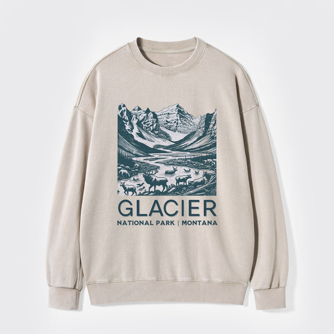 Glacier National Park Washed Sweatshirts
