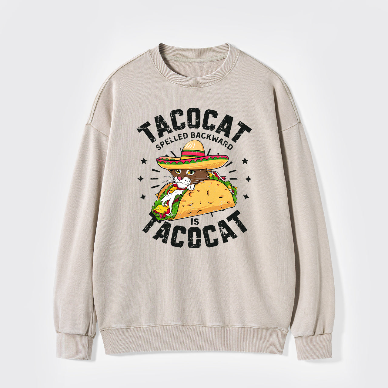 Tacocat Spelled Backward Is Tacocat Washed Sweatshirts