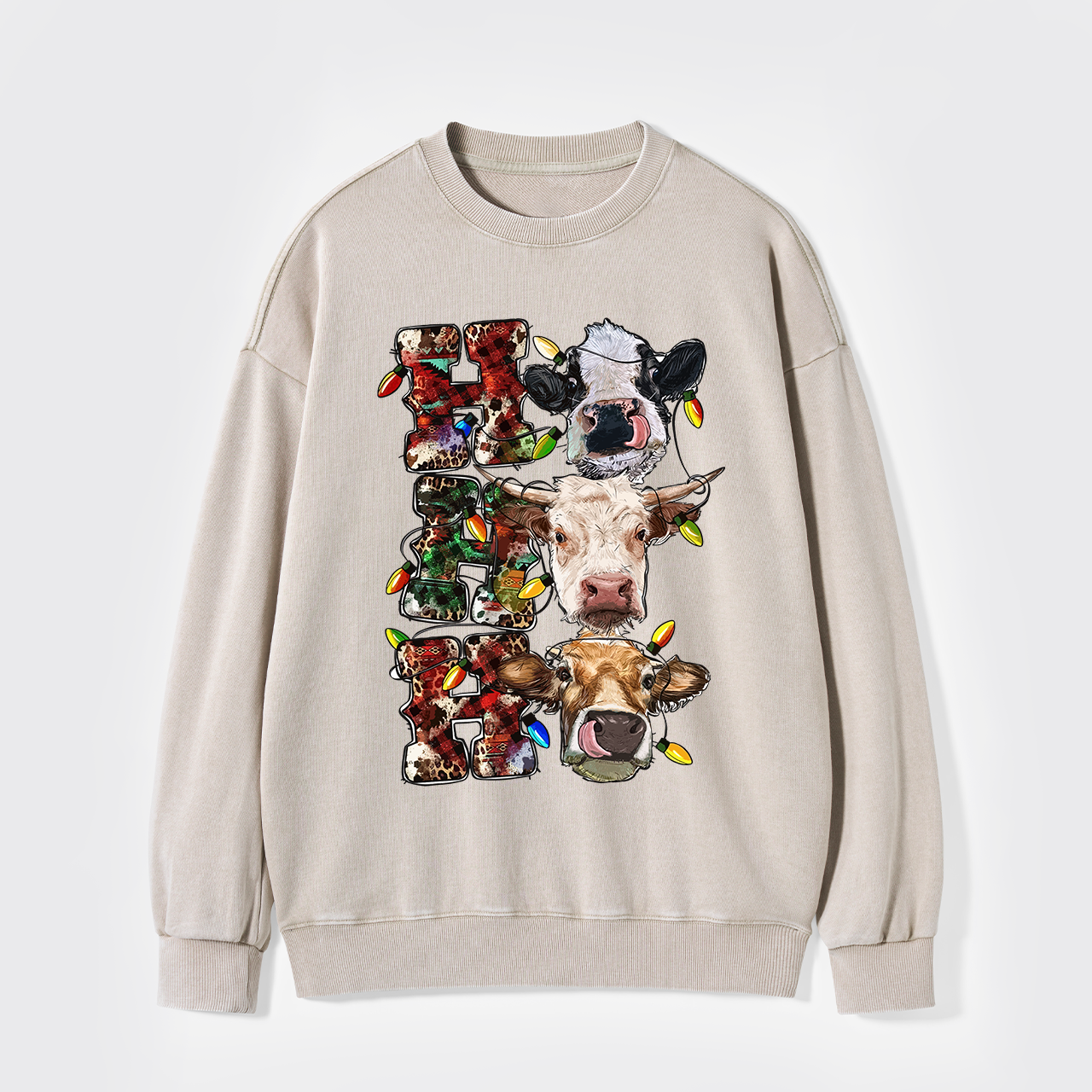 Ho Ho Ho Cows Washed Sweatshirts