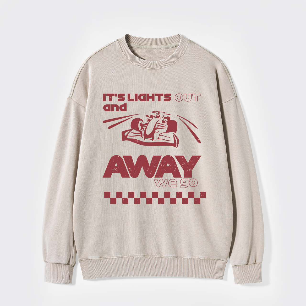 Its Lights Out And Away We Go Washed Sweatshirts