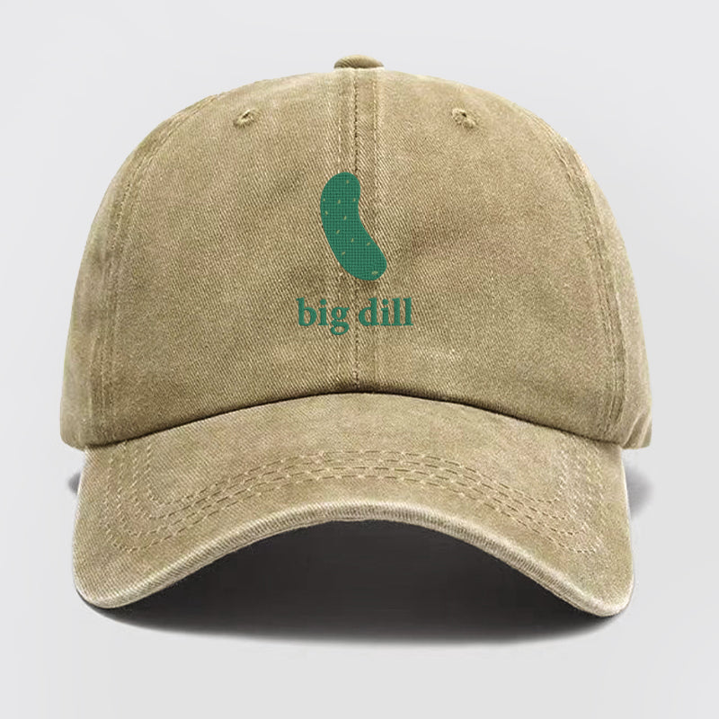 Big Dill Embroidered Washed Baseball Cap