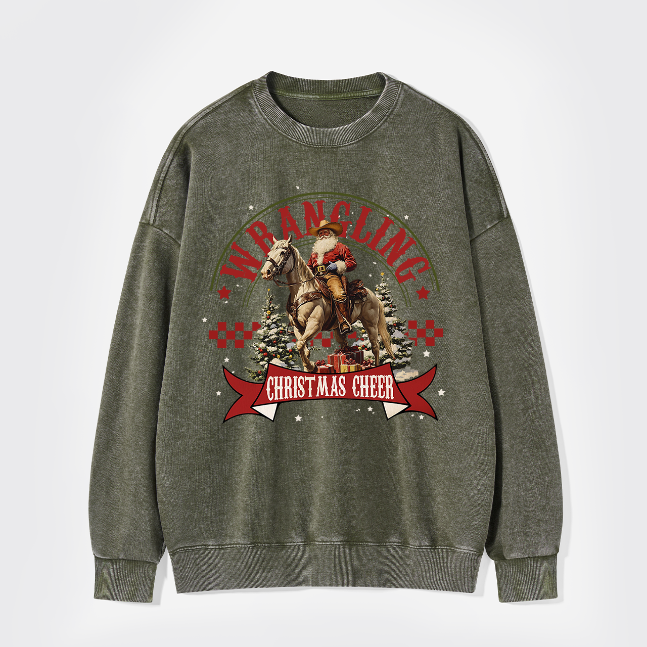 Wrangling Christmas Cheer Washed Sweatshirts