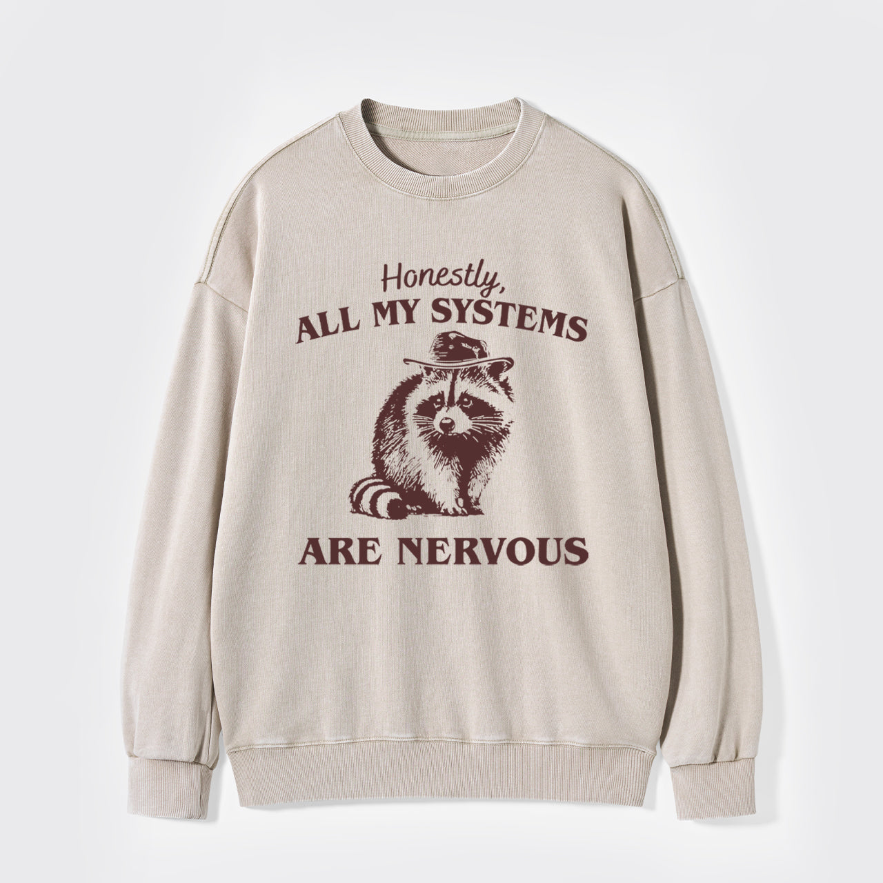 Actually All My Systems Are Nervous Washed Sweatshirts