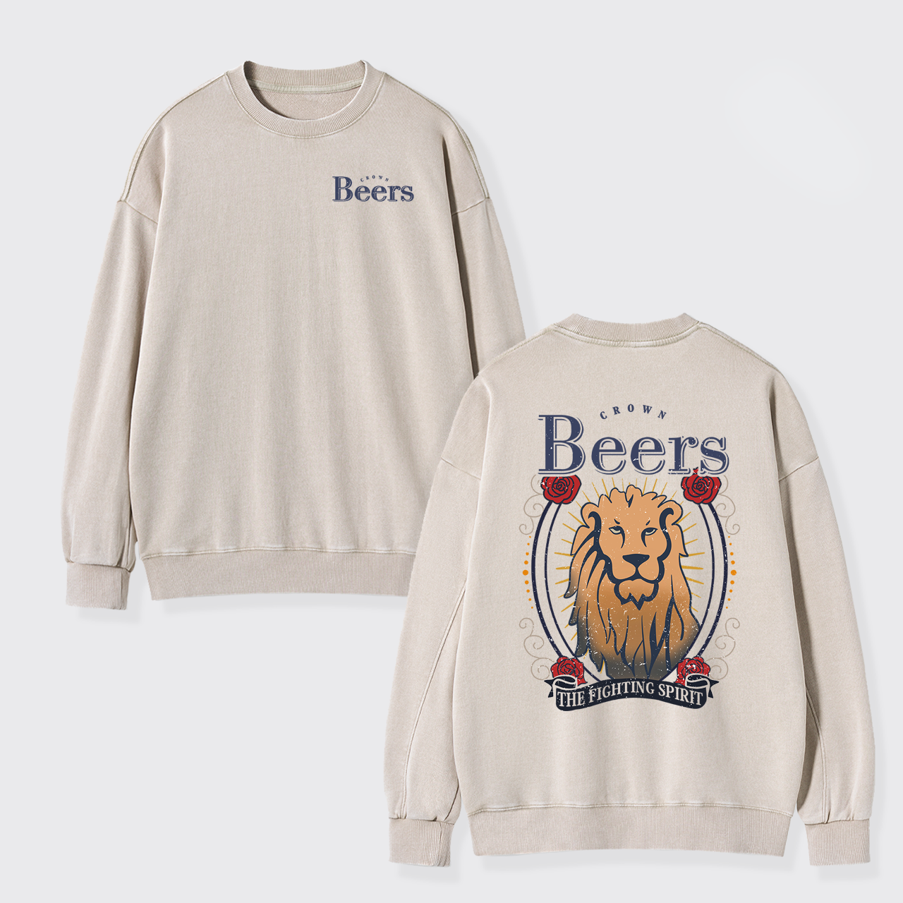 The Fighting Spirit Lion Washed Sweatshirts