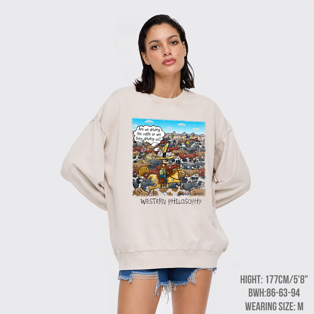 Cowboy Philsophy Washed Sweatshirts