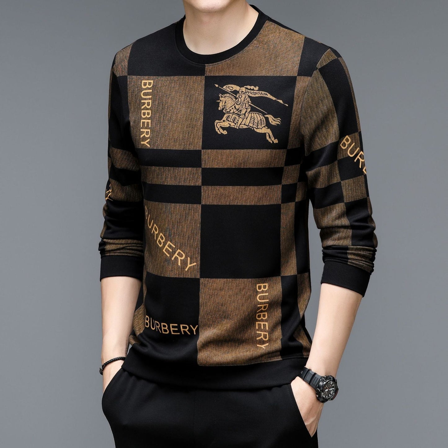 New Fashion Long Sleeved Underlay Men's Sweater 1023121801