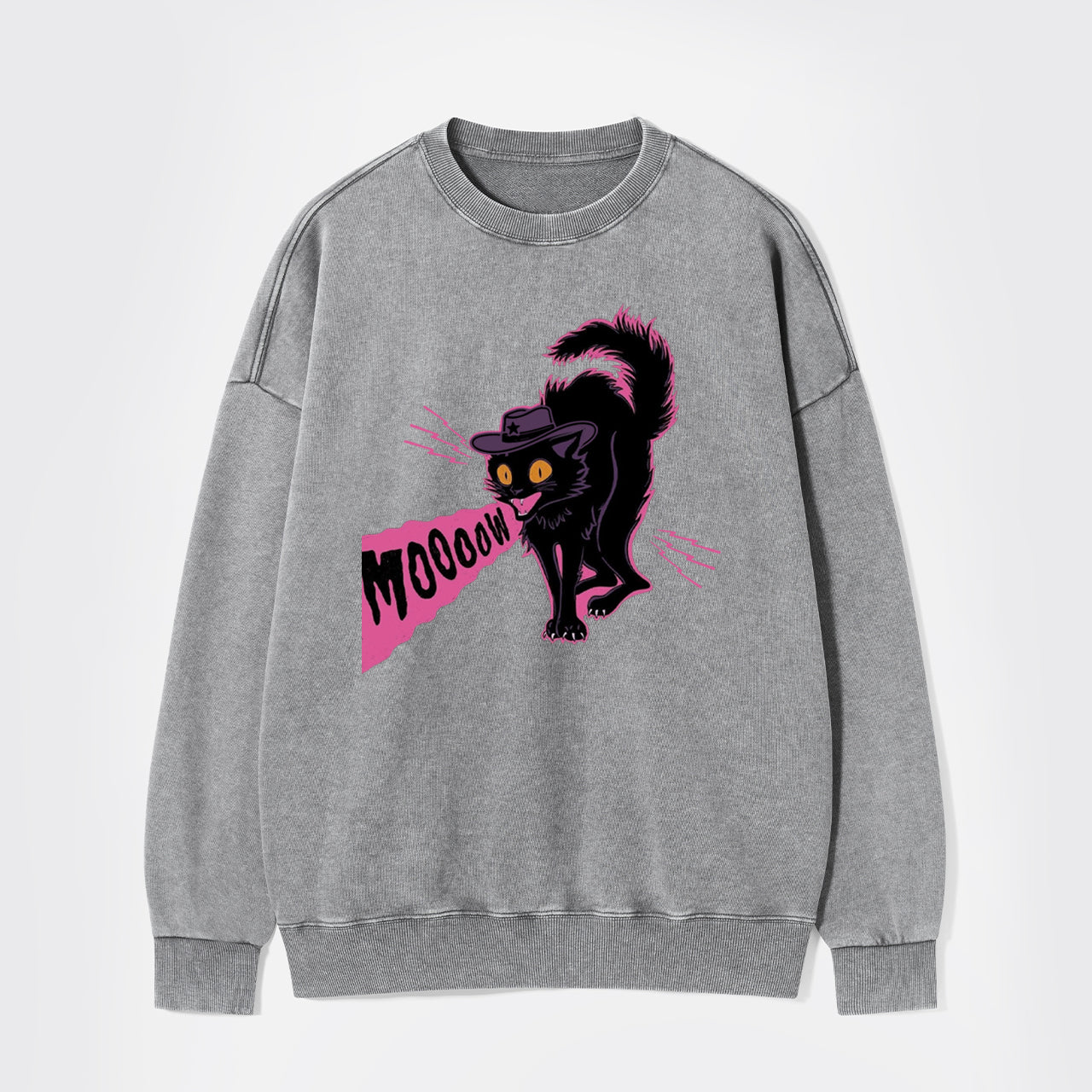 Halloween Scary Moooow Washed Sweatshirts