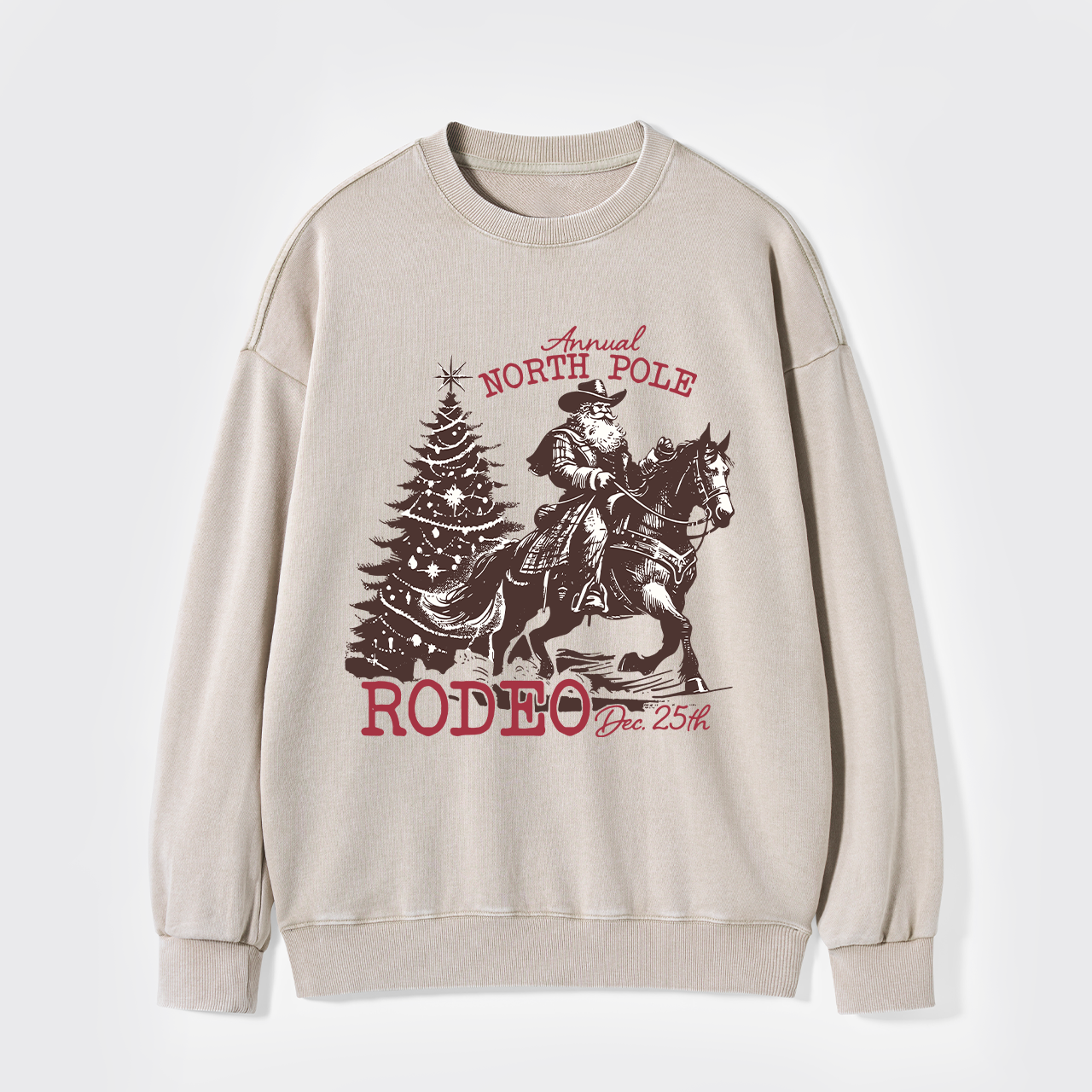 Cowboy Santa Western Christmas Washed Sweatshirts