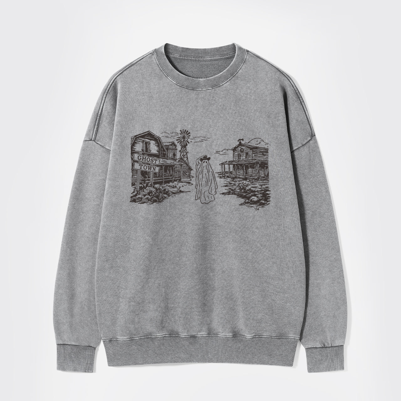 Western Halloween Ghost Town Washed Sweatshirts