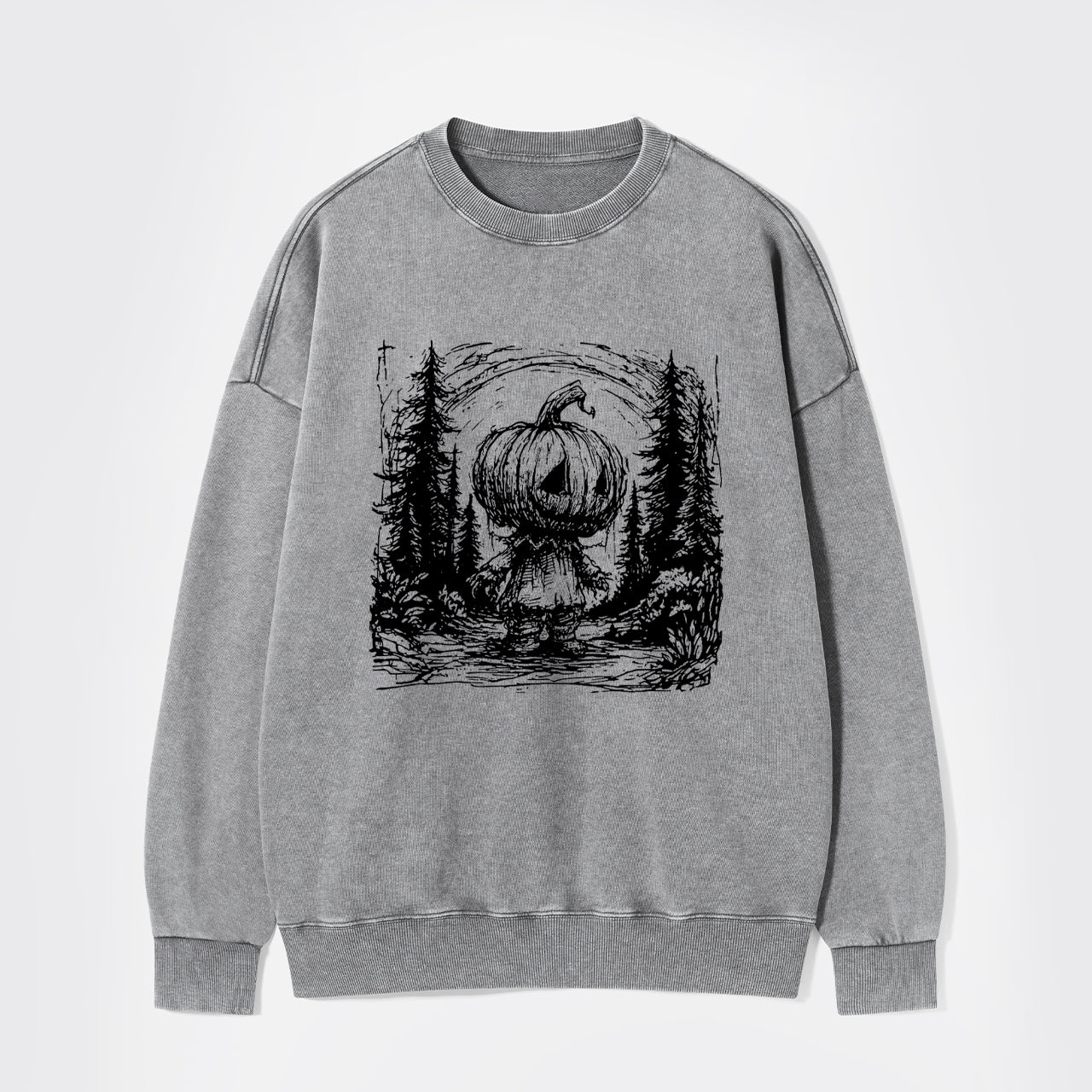 Horror Pumpkin Halloween Washed Sweatshirts