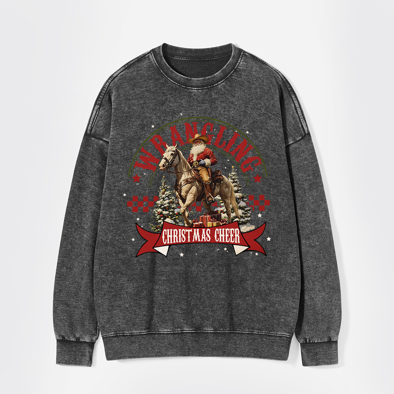 Wrangling Christmas Cheer Washed Sweatshirts