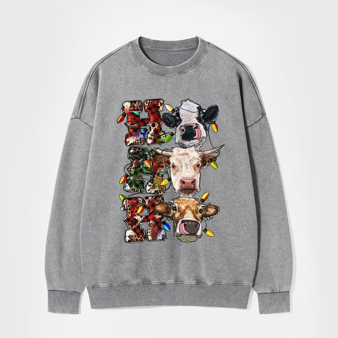 Ho Ho Ho Cows Washed Sweatshirts