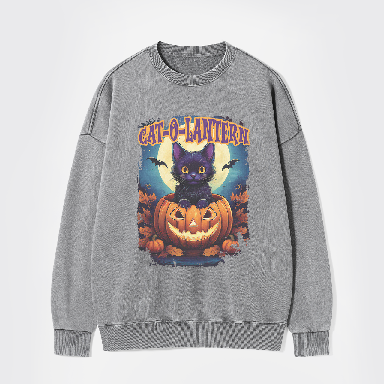 Cat-O-Lantern Washed Sweatshirts