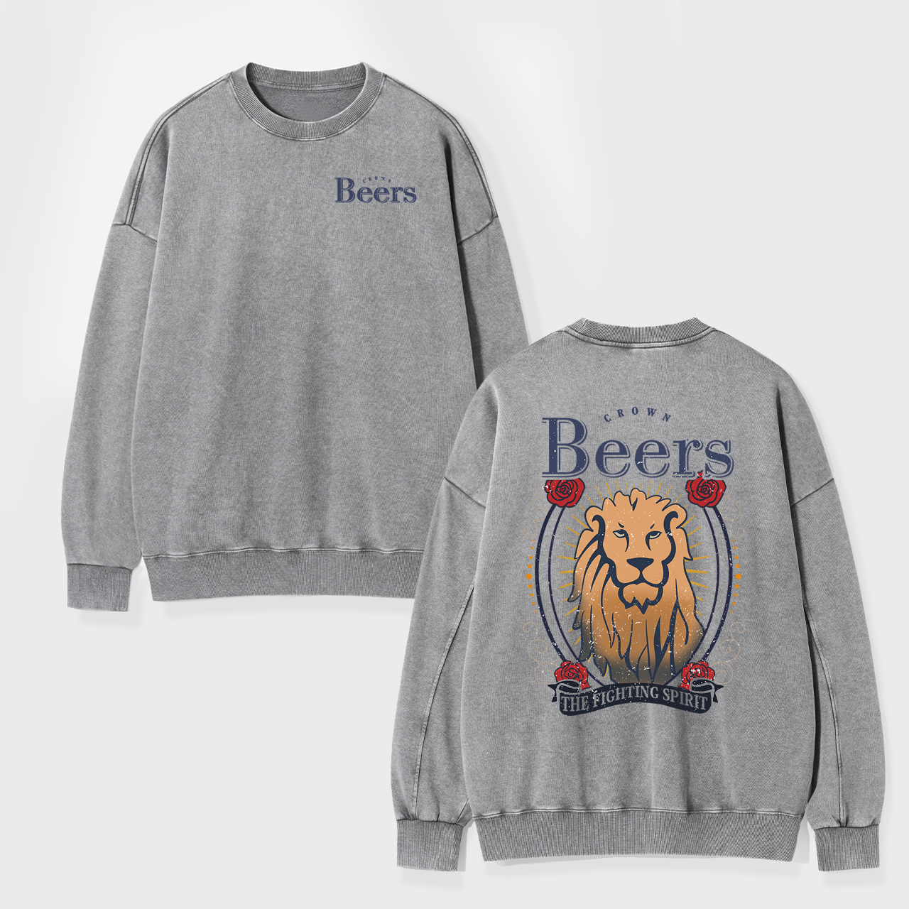 The Fighting Spirit Lion Washed Sweatshirts