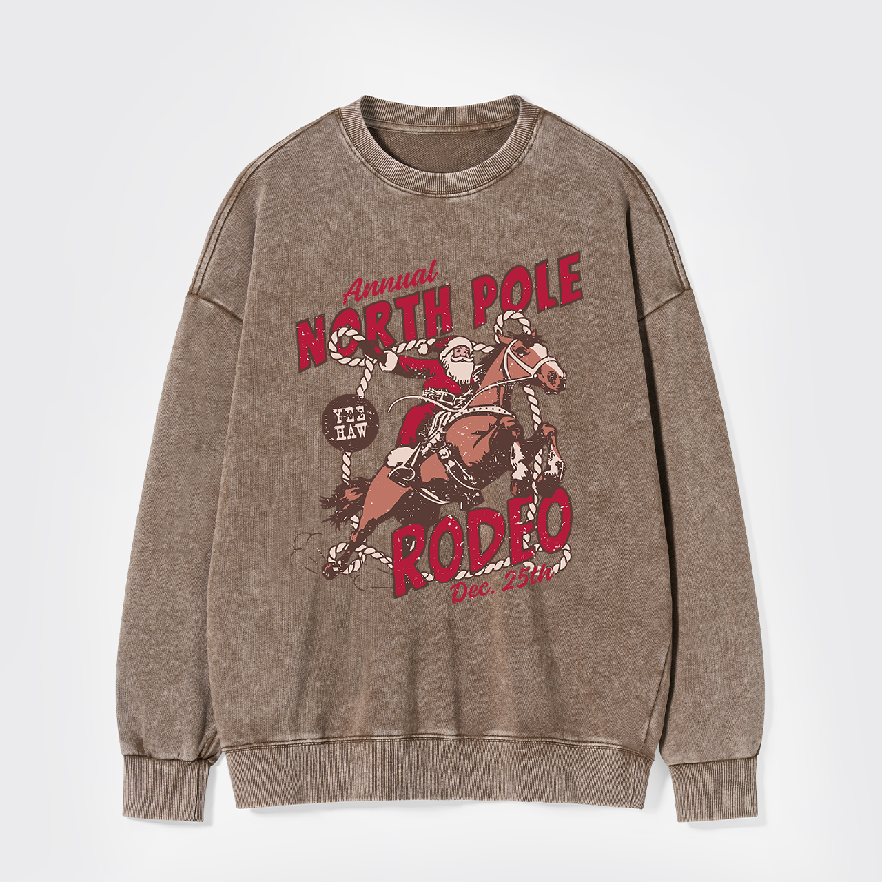 North Pole Rodeo Crewneck Washed Sweatshirts