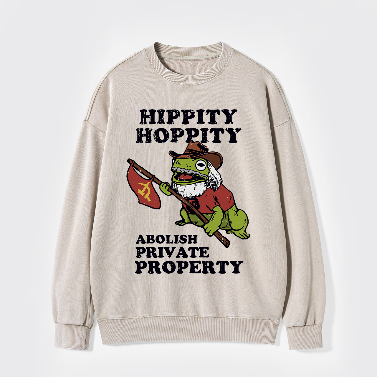 Hippity Hoppity Abolish Private Property Washed Sweatshirts