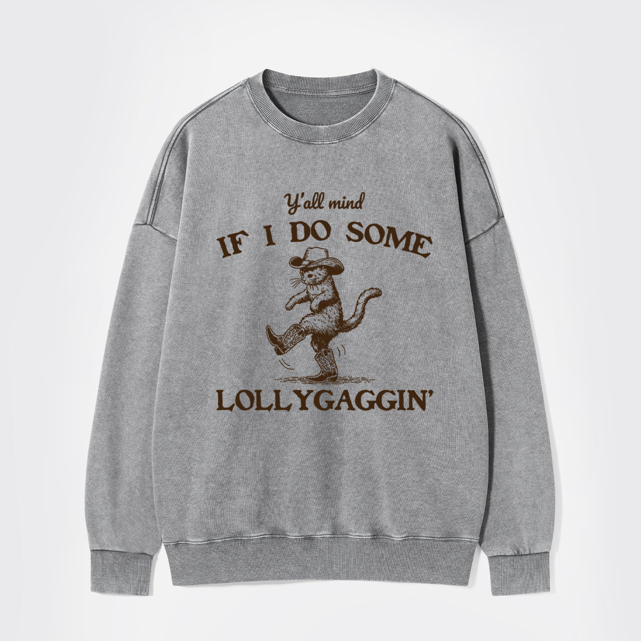 Sneaky Cowboy Cat Washed Sweatshirts