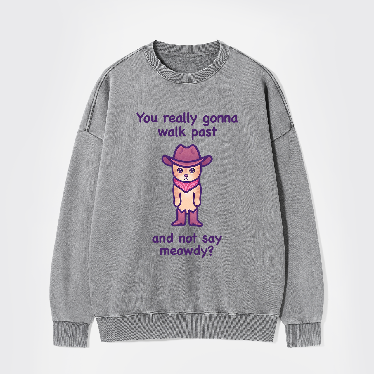 You Really Gonna Walk Past And Not Say Meowdy Washed Sweatshirts