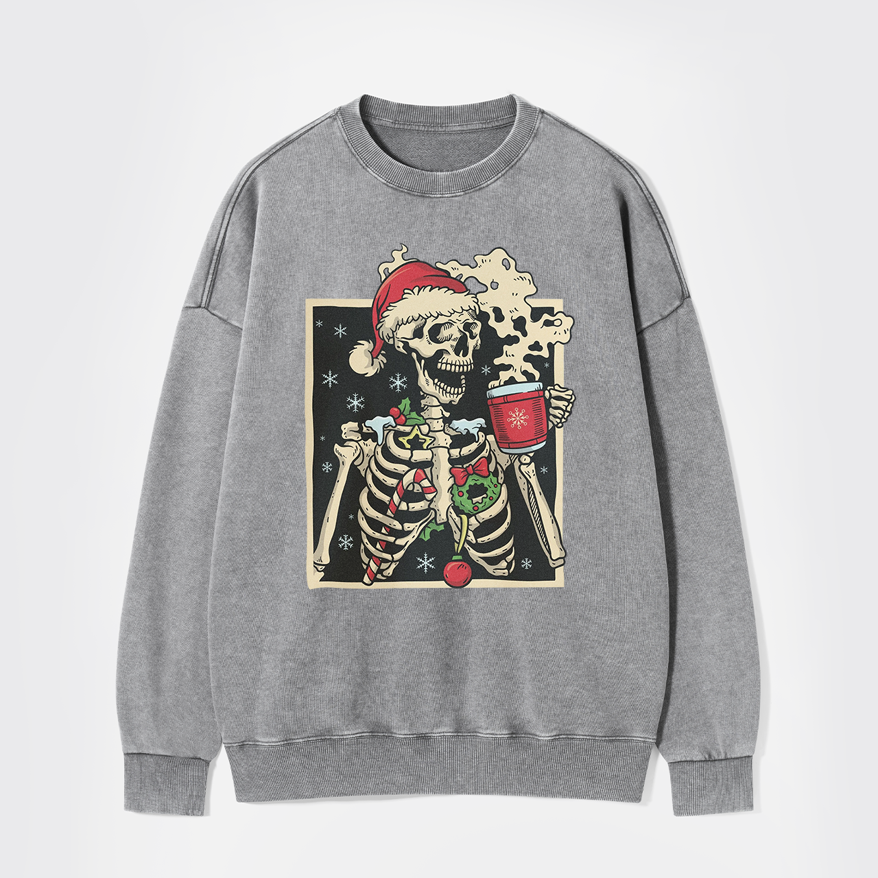 Dead Inside Skeleton Christmas Washed Sweatshirts