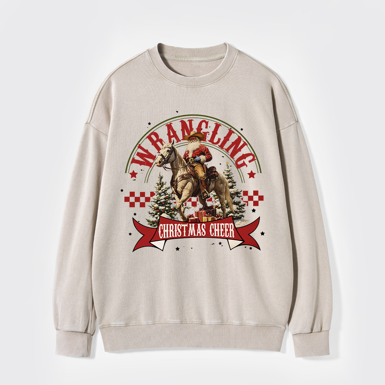 Wrangling Christmas Cheer Washed Sweatshirts