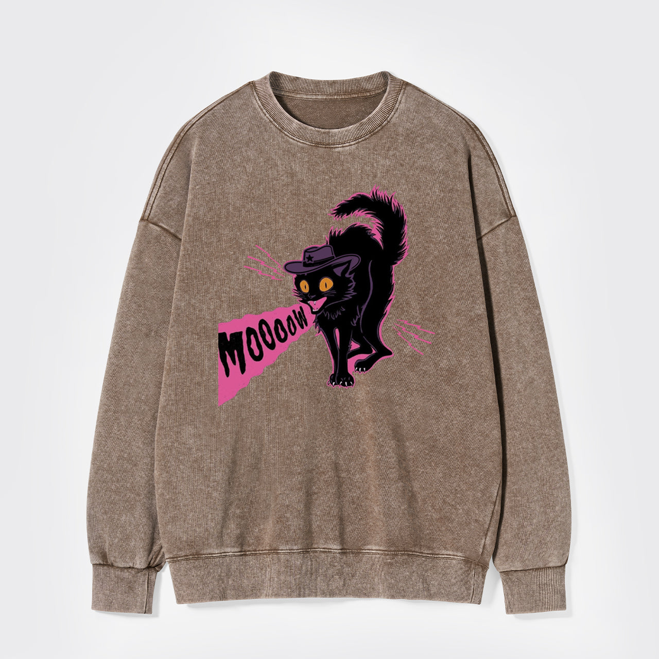 Halloween Scary Moooow Washed Sweatshirts