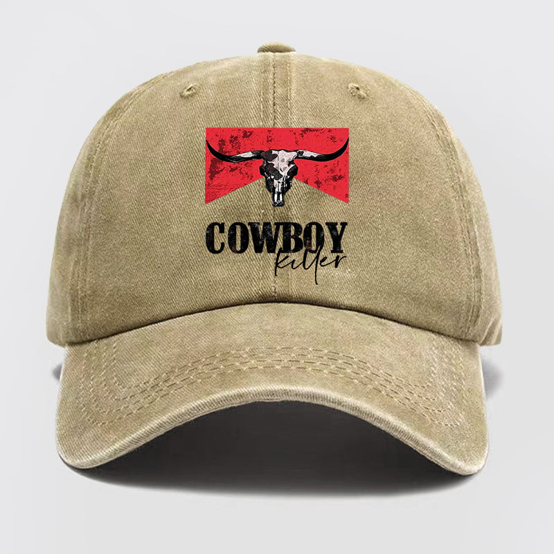Vintage Western Cowboy Killer Washed Baseball Cap