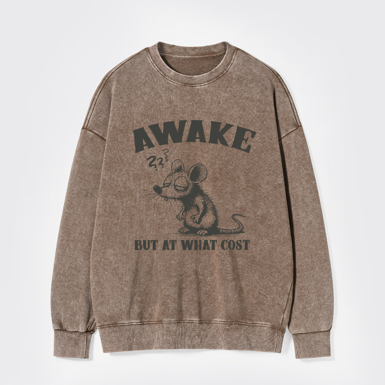 Awake But At What Cost Washed Sweatshirts