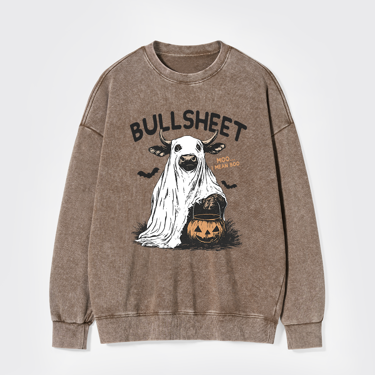 Funny Halloween Bullsheet Washed Sweatshirts