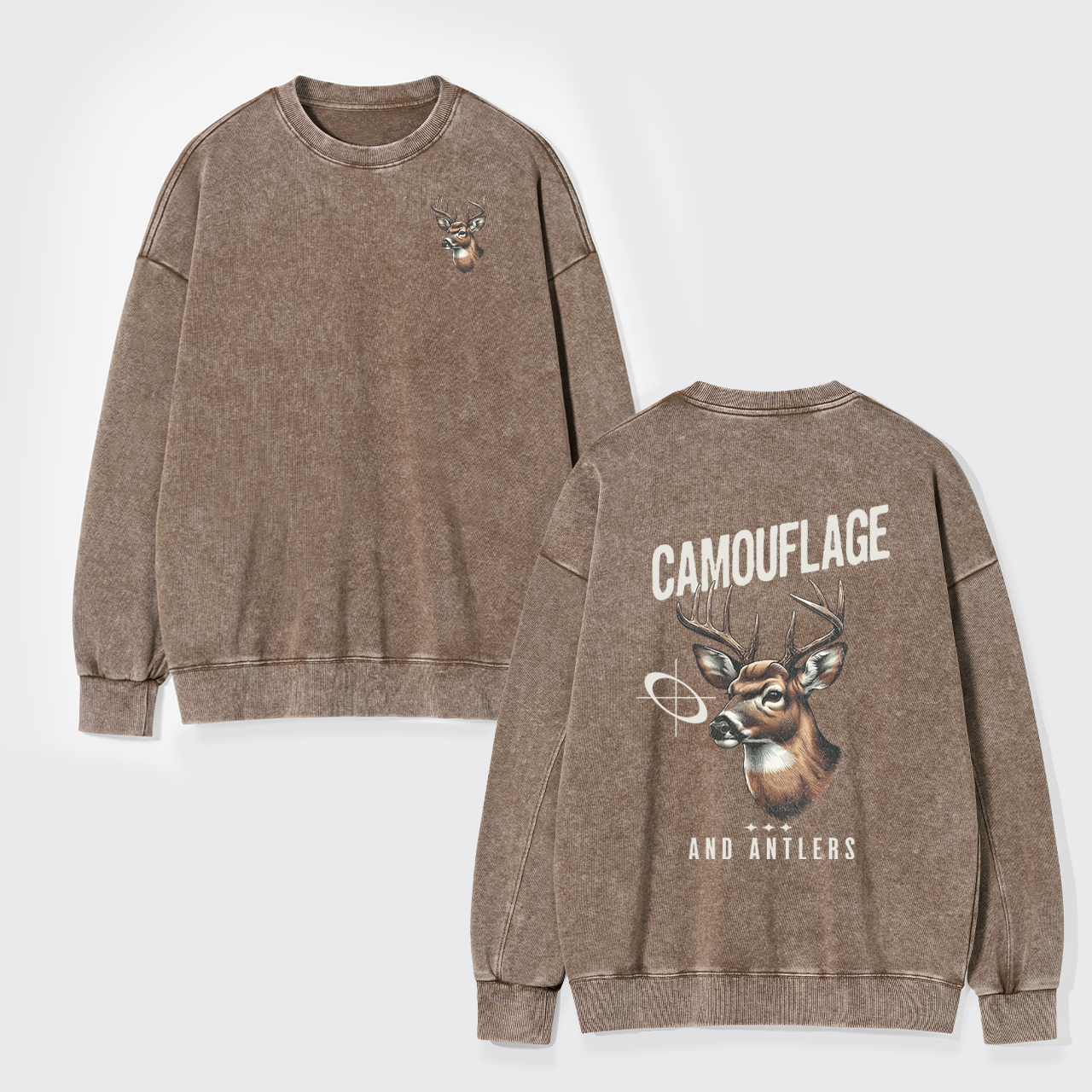 Camouflage Deer Hunting Washed Sweatshirts