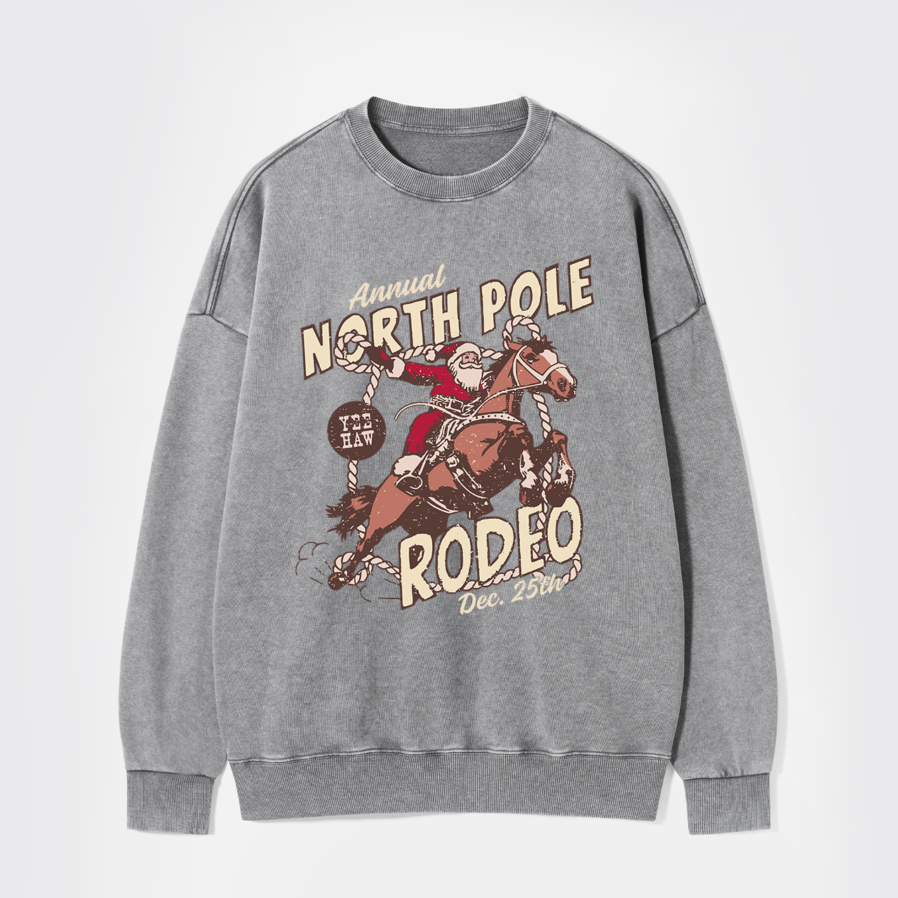 North Pole Rodeo Crewneck Washed Sweatshirts