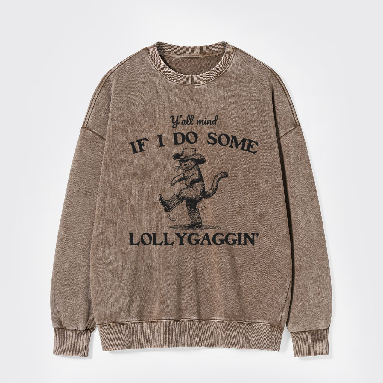 Sneaky Cowboy Cat Washed Sweatshirts