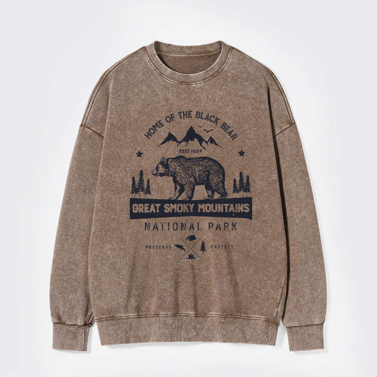 Great Smoky Mountains Home Of The Black Bear Washed Sweatshirts
