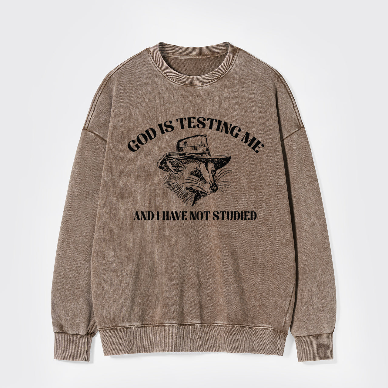 God Is Testing Me Funny Washed Sweatshirts