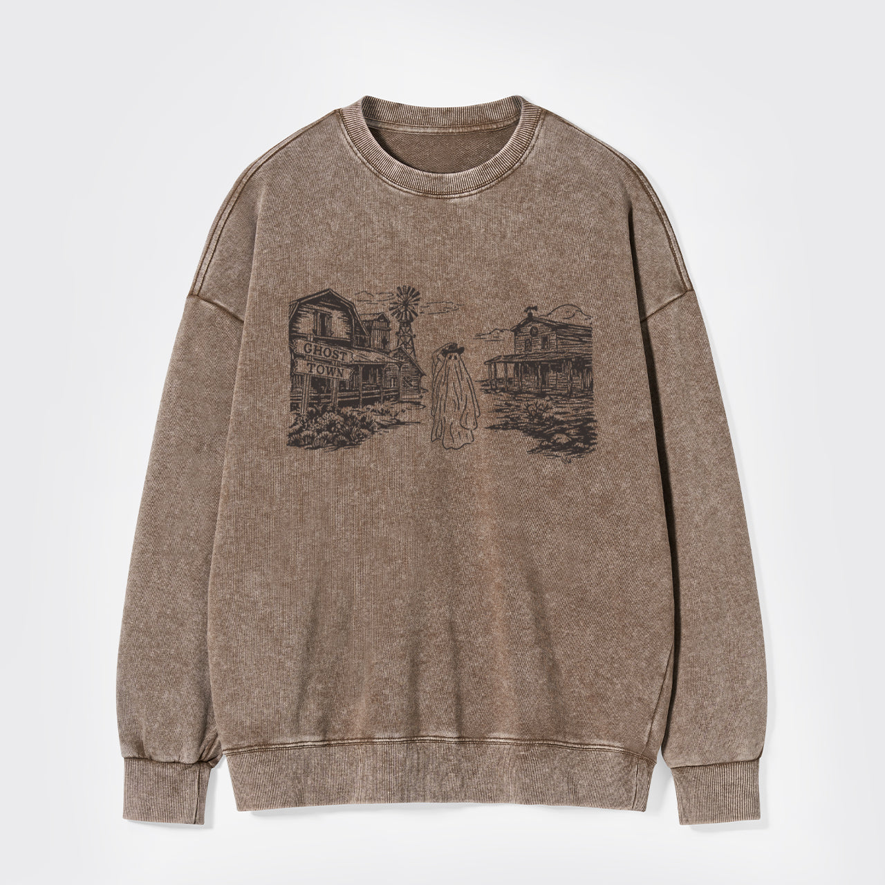Western Halloween Ghost Town Washed Sweatshirts