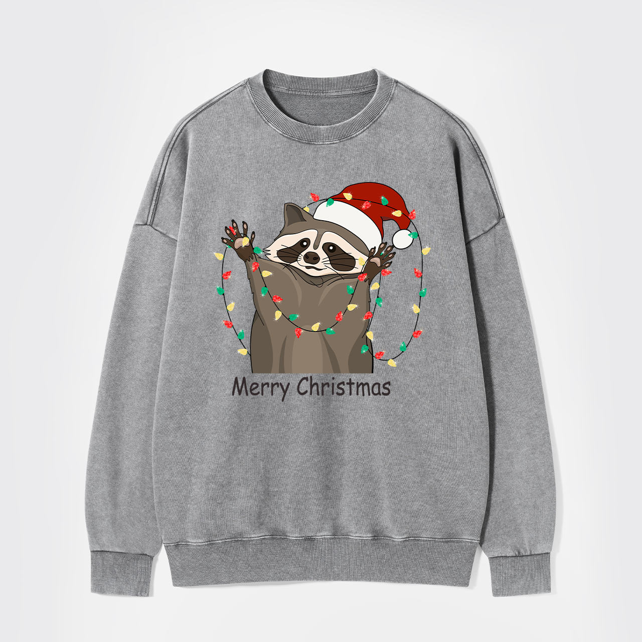 Christmas Racoon Washed Sweatshirts