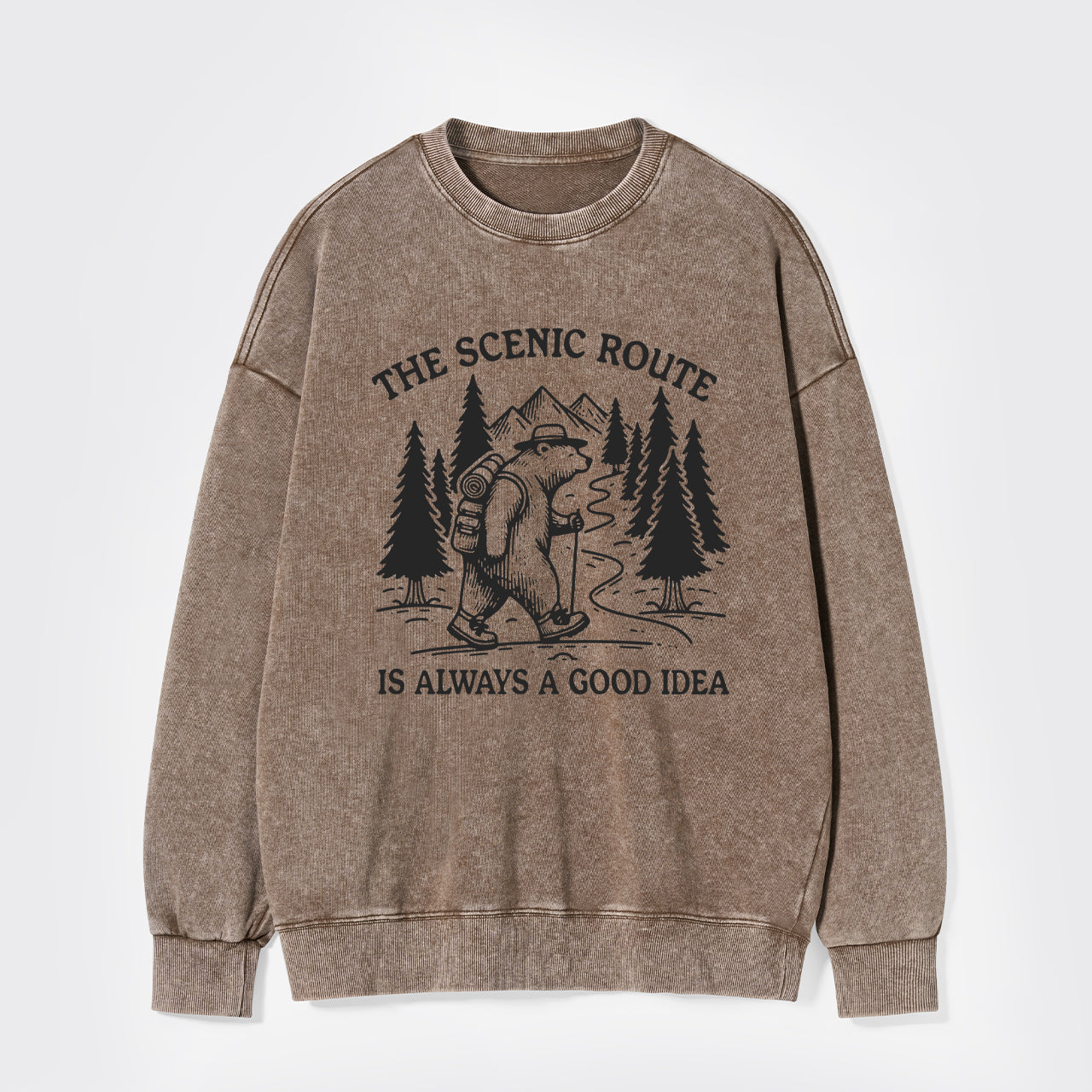 The Scenic Route Is Always A Good Idea Washed Sweatshirts