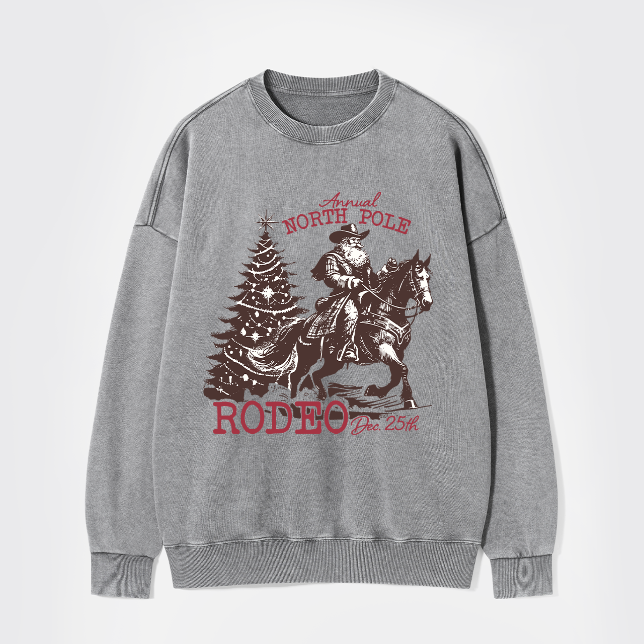 Cowboy Santa Western Christmas Washed Sweatshirts